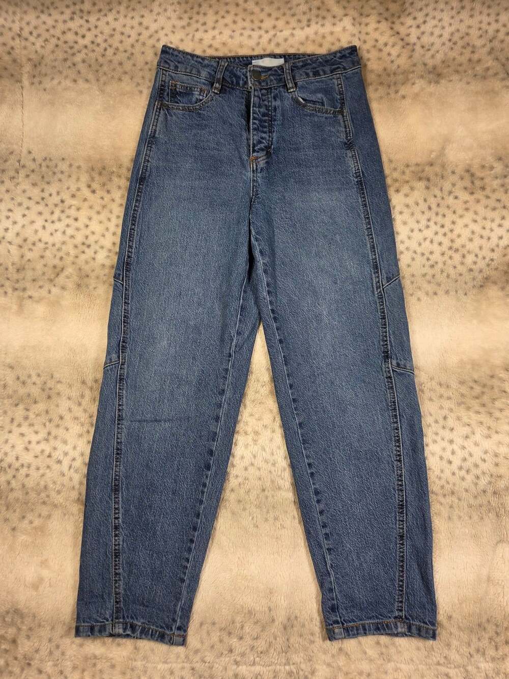 Habitual Brant High Rise Barrel Leg Jeans Womens size 0 Crop Curved Leg Blue
